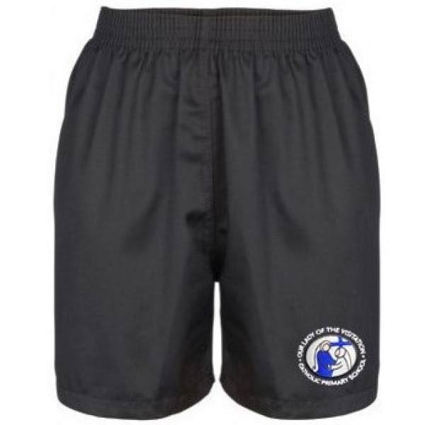 OUR LADY PE SHORTS WITH LOGO, Our Lady of the Visitation Catholic Primary School