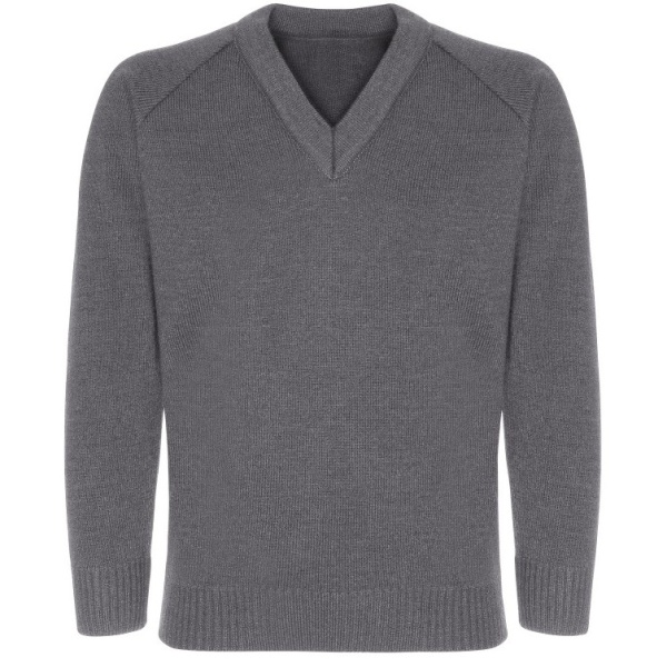 VNECK PULLOVER - GREY, Schools, Plain Items, Twyford CofE High School
